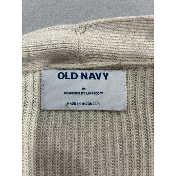 Old Navy Women's Medium Long Cardigan Sweater Pockets Classic Long Sleeve Beige - Picture 4 of 7